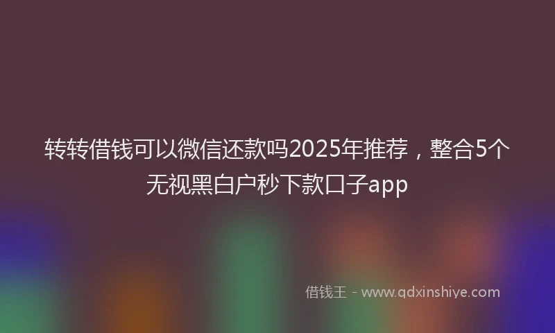转转借钱可以微信还款吗2025年推荐，整合5个无视黑白户秒下款口子app