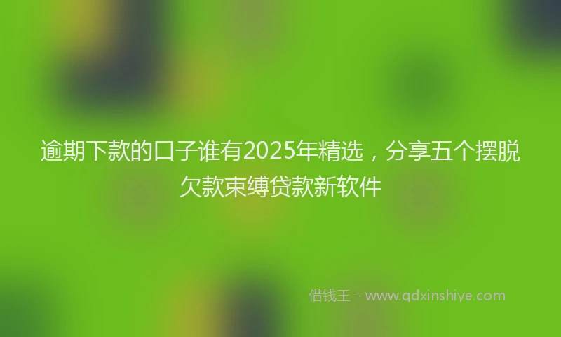 逾期下款的口子谁有2025年精选，分享五个摆脱欠款束缚贷款新软件