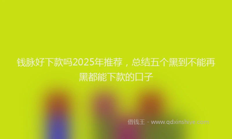 钱脉好下款吗2025年推荐，总结五个黑到不能再黑都能下款的口子