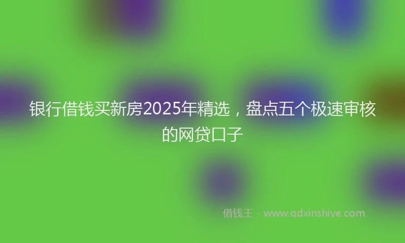 银行借钱买新房2025年精选，盘点五个极速审核的网贷口子