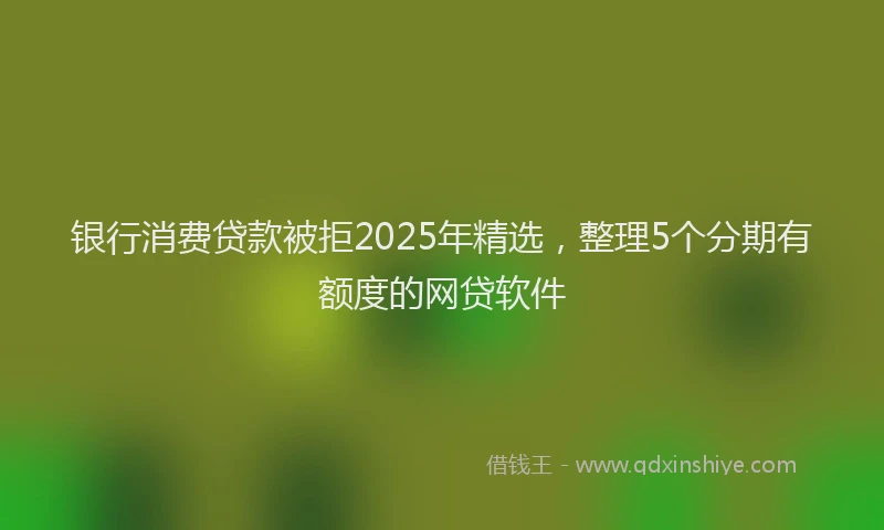 银行消费贷款被拒2025年精选，整理5个分期有额度的网贷软件