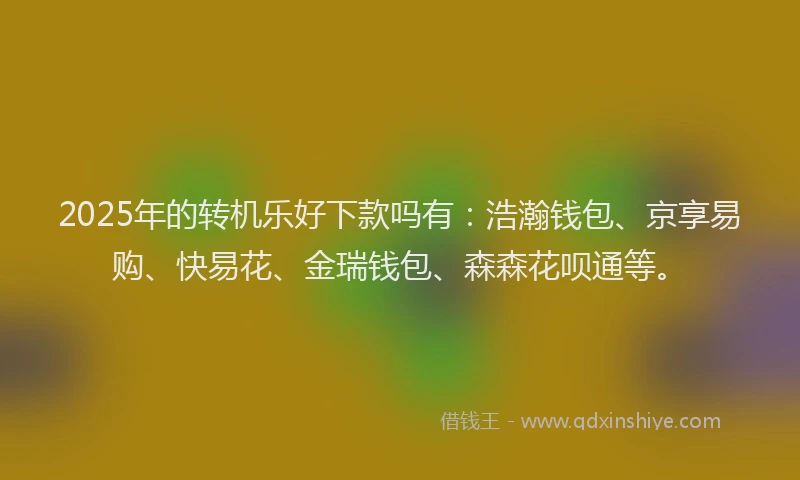 2025年的转机乐好下款吗有：浩瀚钱包、京享易购、快易花、金瑞钱包、森森花呗通等。