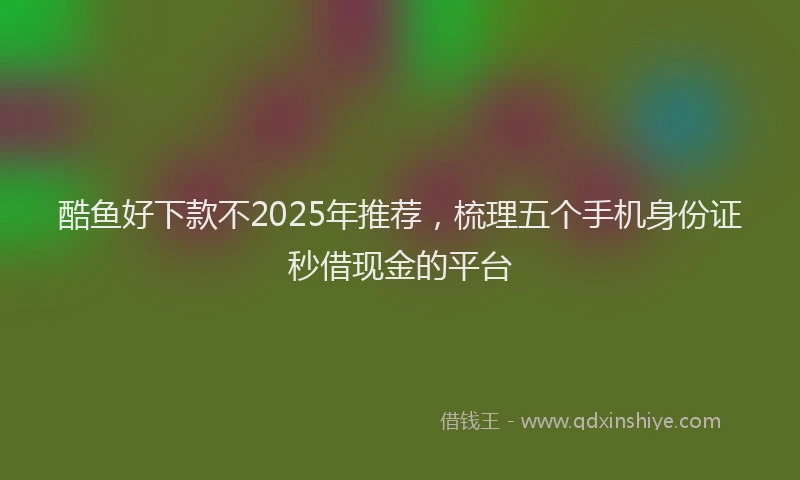 酷鱼好下款不2025年推荐，梳理五个手机身份证秒借现金的平台