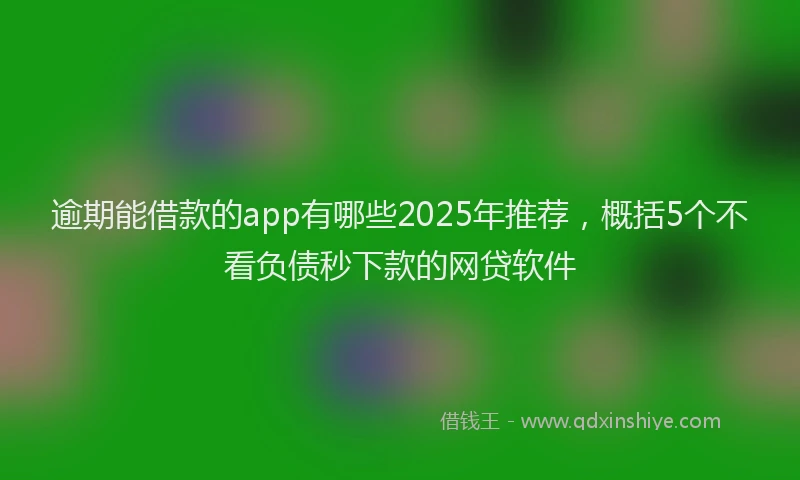 逾期能借款的app有哪些2025年推荐，概括5个不看负债秒下款的网贷软件