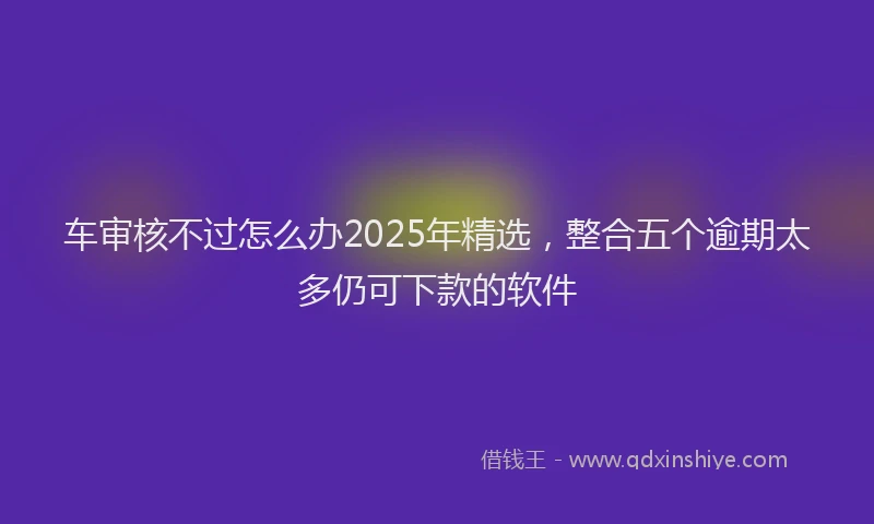 车审核不过怎么办2025年精选，整合五个逾期太多仍可下款的软件
