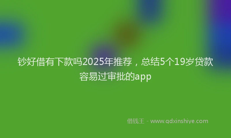 钞好借有下款吗2025年推荐，总结5个19岁贷款容易过审批的app
