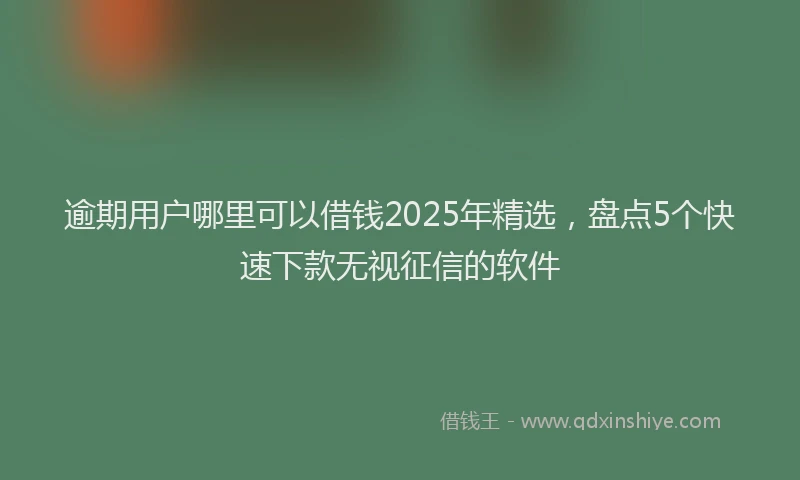 逾期用户哪里可以借钱2025年精选，盘点5个快速下款无视征信的软件