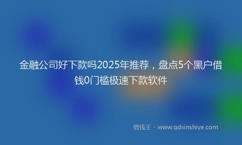 金融公司好下款吗2025年推荐，盘点5个黑户借钱0门槛极速下款软件