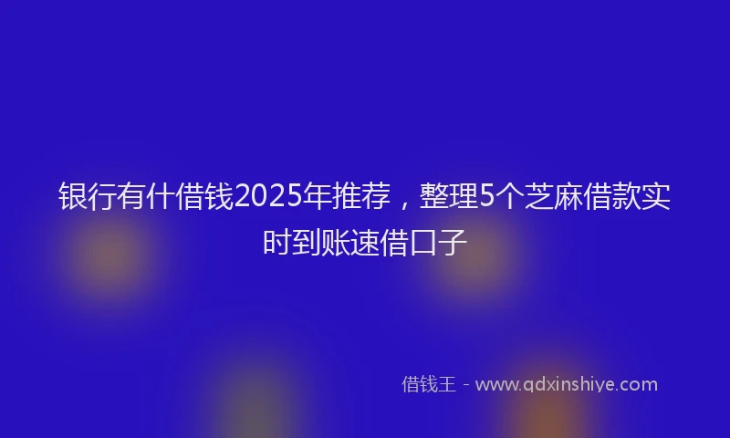 银行有什借钱2025年推荐，整理5个芝麻借款实时到账速借口子
