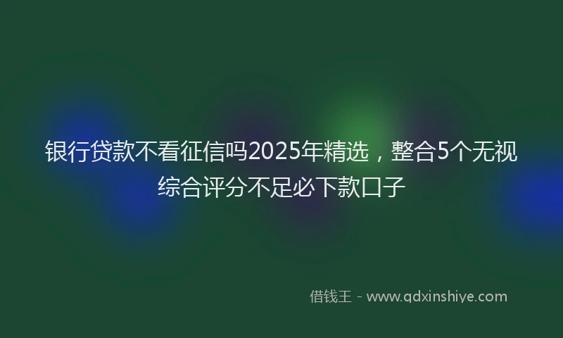 银行贷款不看征信吗2025年精选，整合5个无视综合评分不足必下款口子