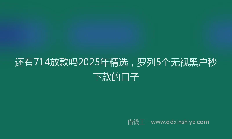 还有714放款吗2025年精选，罗列5个无视黑户秒下款的口子
