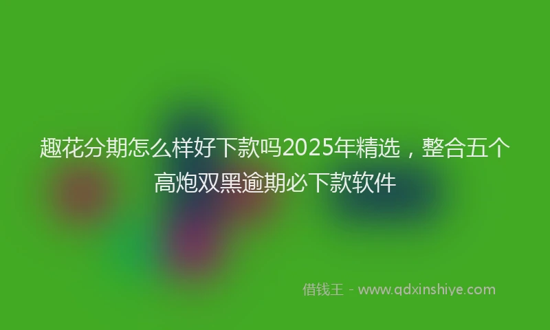 趣花分期怎么样好下款吗2025年精选，整合五个高炮双黑逾期必下款软件