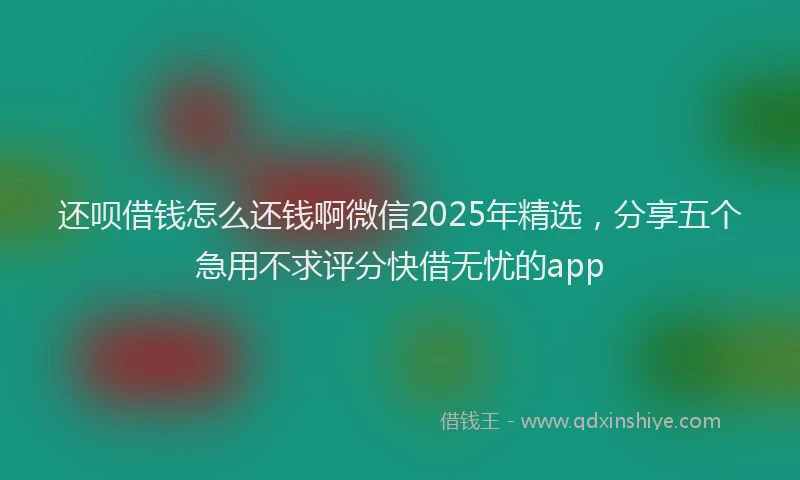 还呗借钱怎么还钱啊微信2025年精选，分享五个急用不求评分快借无忧的app