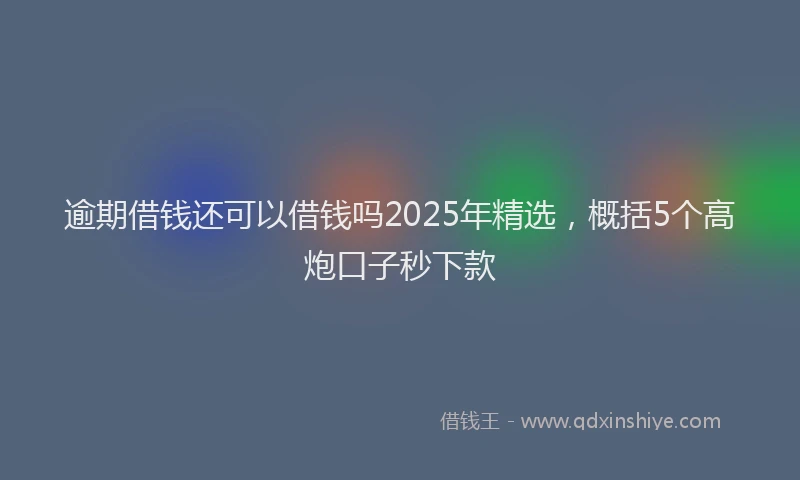 逾期借钱还可以借钱吗2025年精选，概括5个高炮口子秒下款