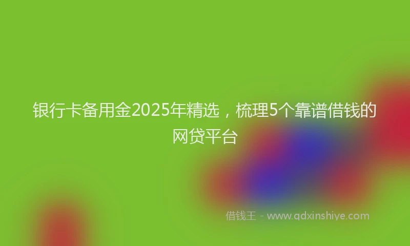 银行卡备用金2025年精选，梳理5个靠谱借钱的网贷平台