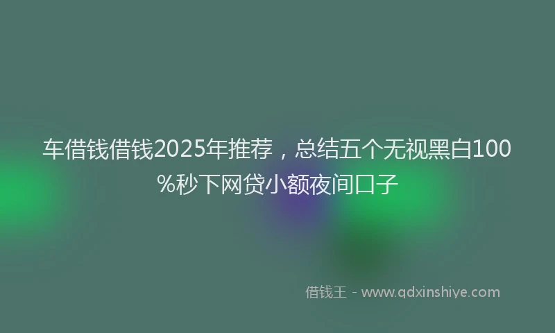 车借钱借钱2025年推荐，总结五个无视黑白100%秒下网贷小额夜间口子