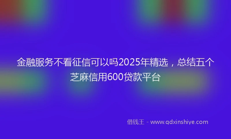 金融服务不看征信可以吗2025年精选，总结五个芝麻信用600贷款平台