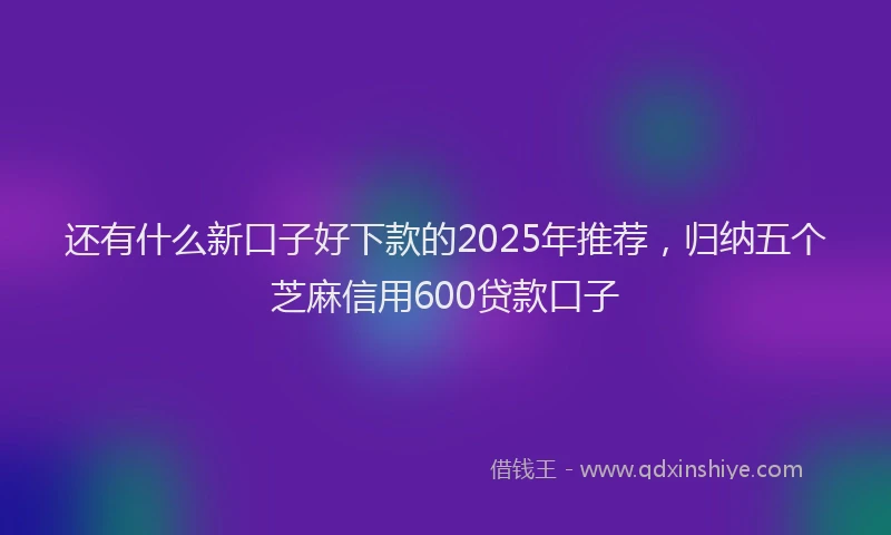 还有什么新口子好下款的2025年推荐，归纳五个芝麻信用600贷款口子