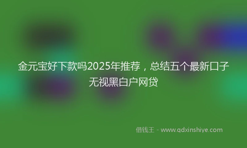 金元宝好下款吗2025年推荐，总结五个最新口子无视黑白户网贷