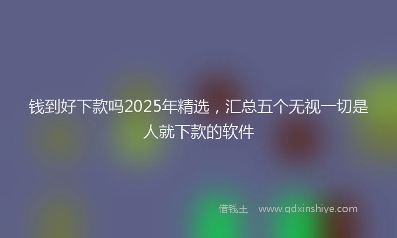 钱到好下款吗2025年精选，汇总五个无视一切是人就下款的软件