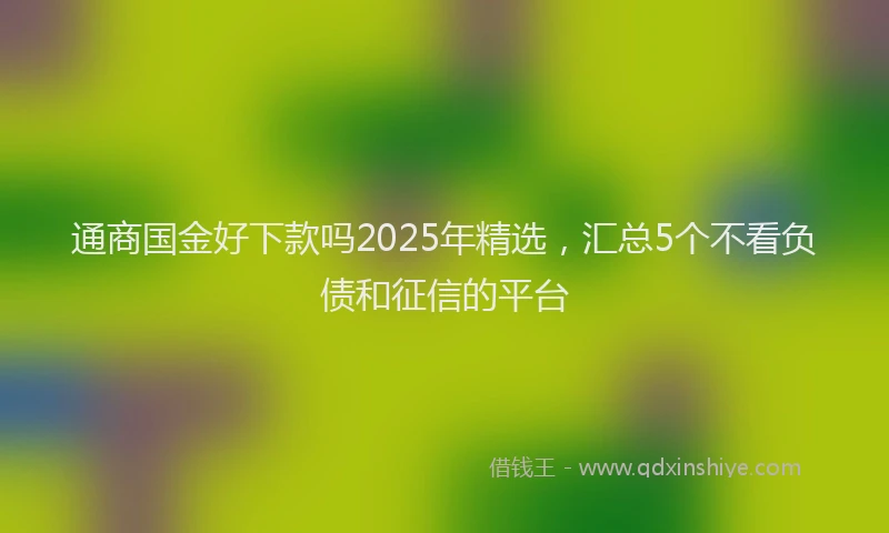 通商国金好下款吗2025年精选，汇总5个不看负债和征信的平台