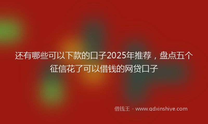 还有哪些可以下款的口子2025年推荐，盘点五个征信花了可以借钱的网贷口子
