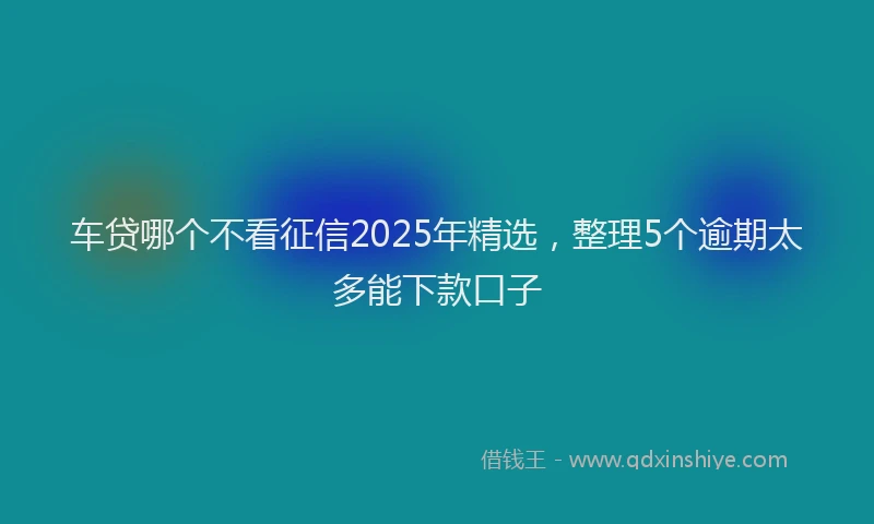 车贷哪个不看征信2025年精选，整理5个逾期太多能下款口子