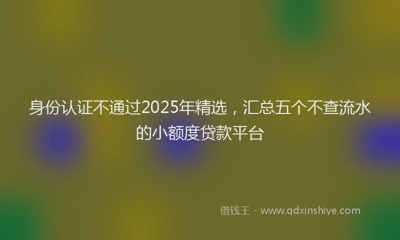 身份认证不通过2025年精选，汇总五个不查流水的小额度贷款平台