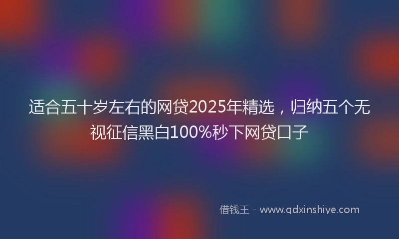 适合五十岁左右的网贷2025年精选，归纳五个无视征信黑白100%秒下网贷口子