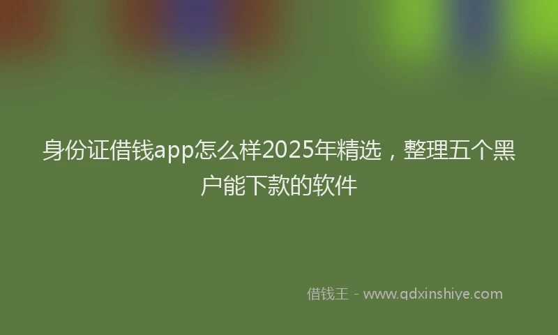 身份证借钱app怎么样2025年精选，整理五个黑户能下款的软件