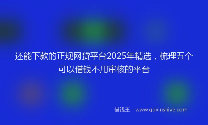 还能下款的正规网贷平台2025年精选，梳理五个可以借钱不用审核的平台