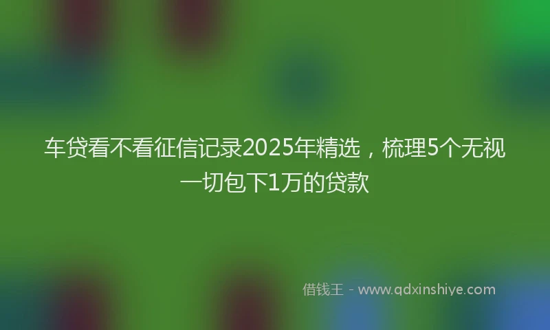 车贷看不看征信记录2025年精选，梳理5个无视一切包下1万的贷款