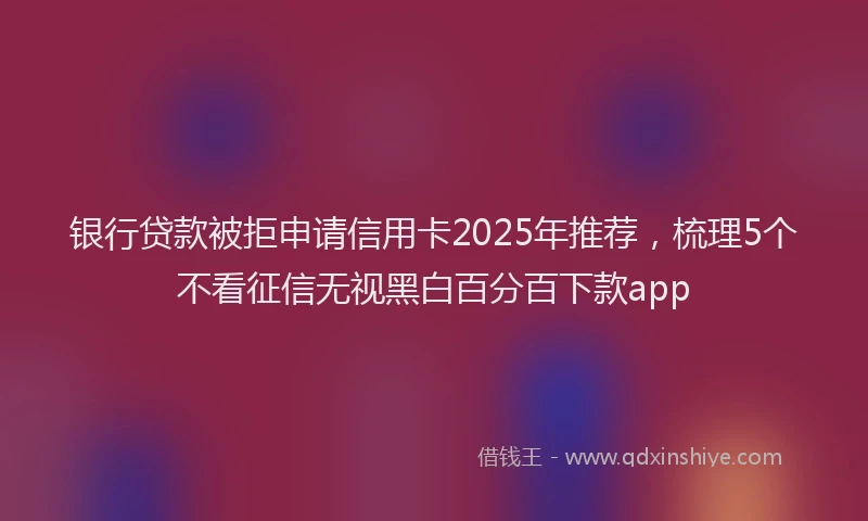 银行贷款被拒申请信用卡2025年推荐，梳理5个不看征信无视黑白百分百下款app