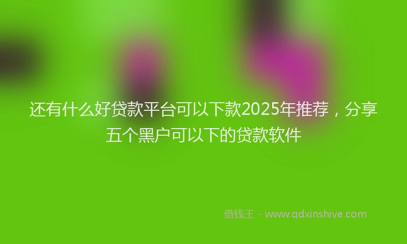 还有什么好贷款平台可以下款2025年推荐，分享五个黑户可以下的贷款软件