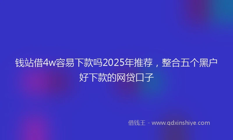 钱站借4w容易下款吗2025年推荐，整合五个黑户好下款的网贷口子