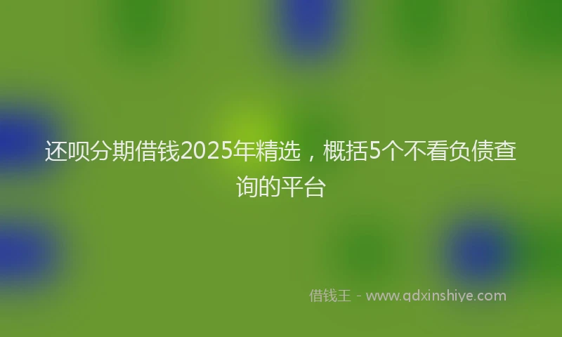 还呗分期借钱2025年精选，概括5个不看负债查询的平台