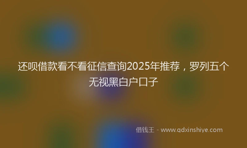还呗借款看不看征信查询2025年推荐，罗列五个无视黑白户口子