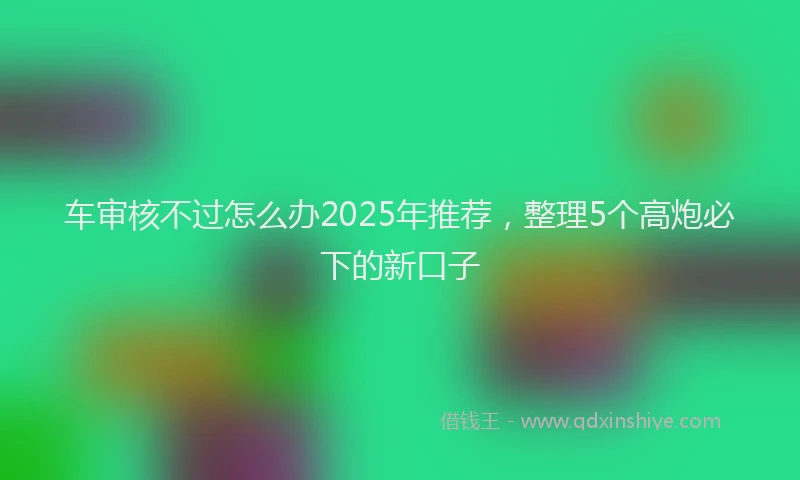 车审核不过怎么办2025年推荐，整理5个高炮必下的新口子