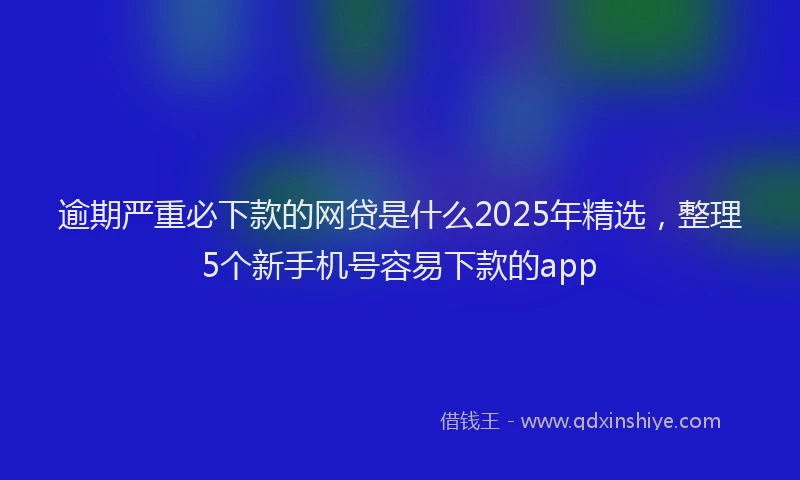 逾期严重必下款的网贷是什么2025年精选，整理5个新手机号容易下款的app