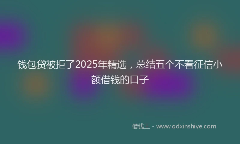 钱包贷被拒了2025年精选，总结五个不看征信小额借钱的口子