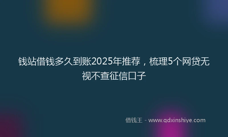 钱站借钱多久到账2025年推荐，梳理5个网贷无视不查征信口子