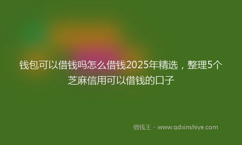 钱包可以借钱吗怎么借钱2025年精选，整理5个芝麻信用可以借钱的口子