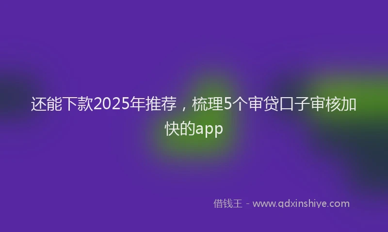 还能下款2025年推荐，梳理5个审贷口子审核加快的app