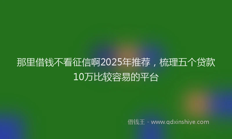 那里借钱不看征信啊2025年推荐，梳理五个贷款10万比较容易的平台
