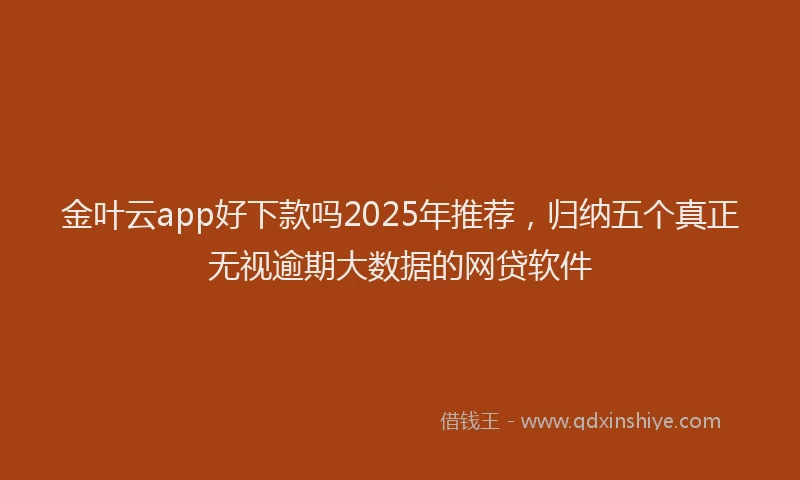 金叶云app好下款吗2025年推荐，归纳五个真正无视逾期大数据的网贷软件