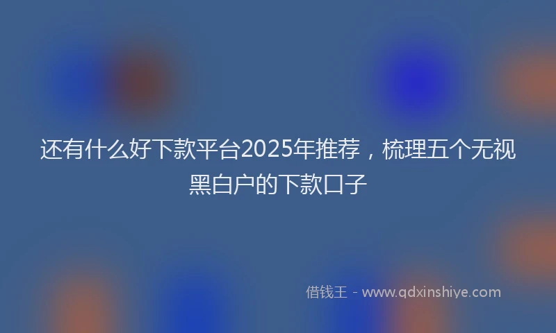 还有什么好下款平台2025年推荐，梳理五个无视黑白户的下款口子