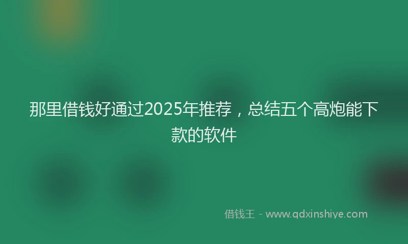 那里借钱好通过2025年推荐，总结五个高炮能下款的软件