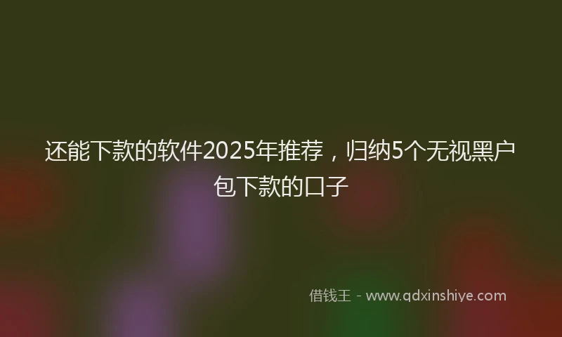 还能下款的软件2025年推荐，归纳5个无视黑户包下款的口子
