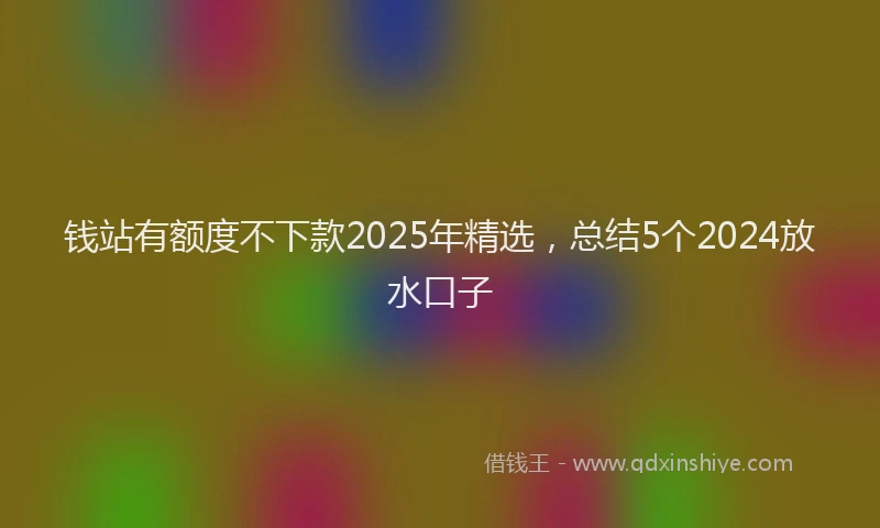 钱站有额度不下款2025年精选，总结5个2024放水口子