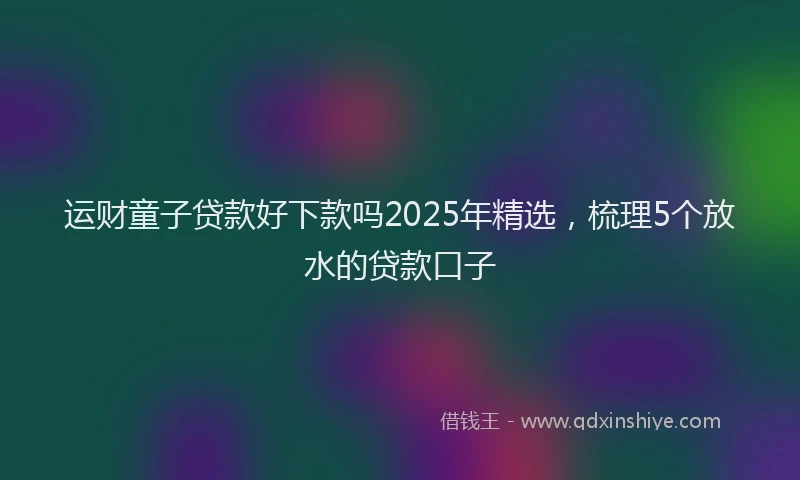 运财童子贷款好下款吗2025年精选，梳理5个放水的贷款口子
